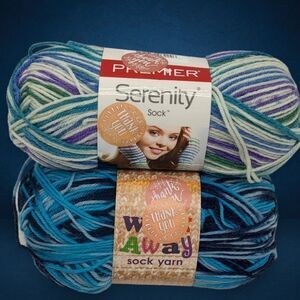 Mix Sock Yarn Lot of 2 Premier Serenity Color Borealis Yarn Bee Heel to Toe #42